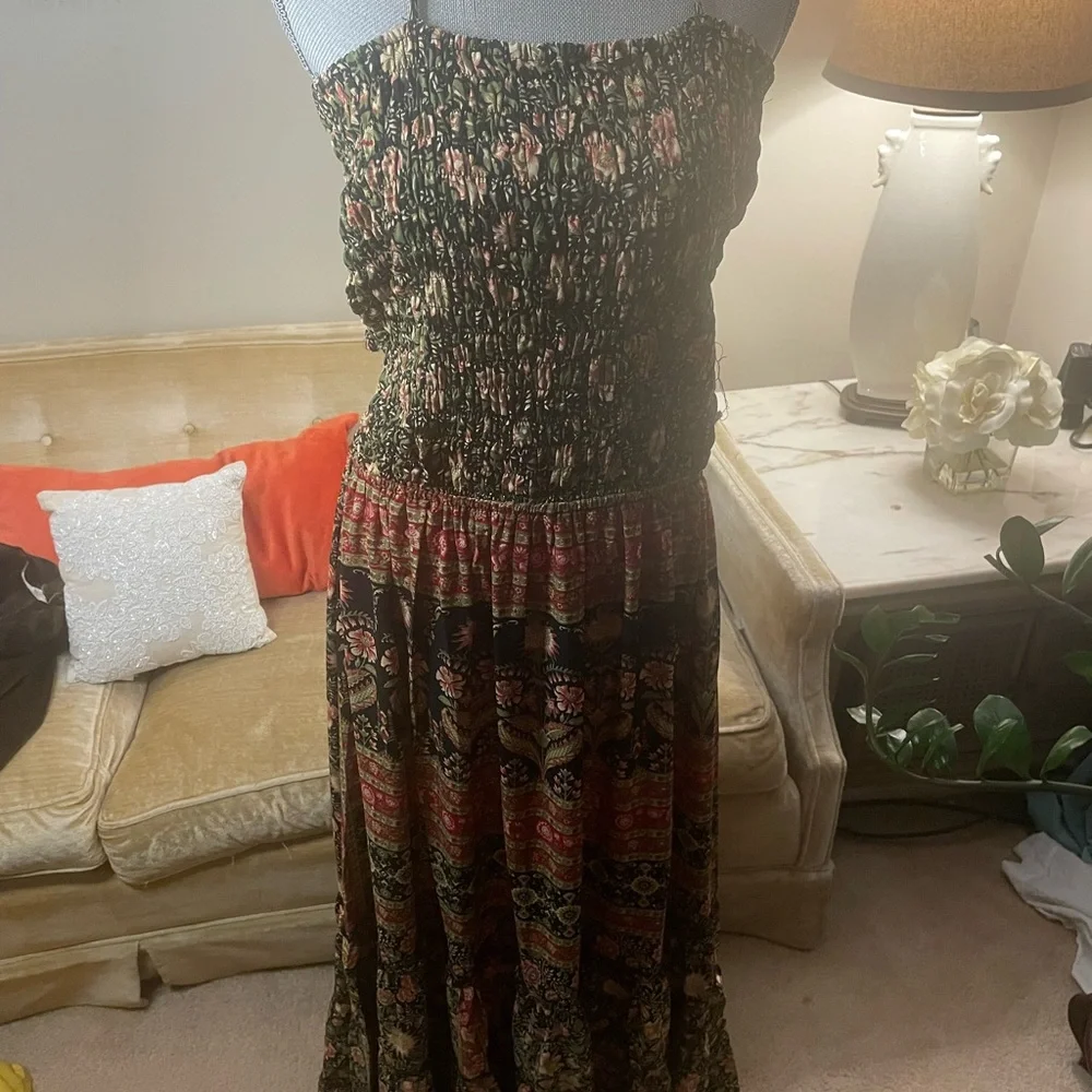 NWOT RAGA Smocked Sleeveless Floral Maxi SZ M - Picture 6 of 8